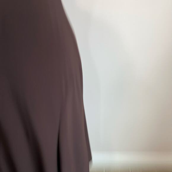Y2K DressBarn Chocolate Brown Slinky Midi Dress 10 Stretch V Neck Elegant - Picture 8 of 8